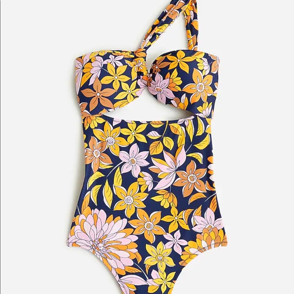 J.Crew cutout one shoulder one piece swimsuit